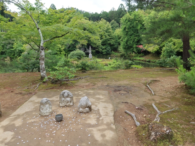 Anmintaku Pond and White Snake Mound at Kinkaku-ji in Kyoto