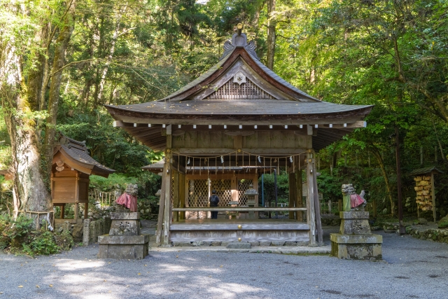 Quiet Okumiya area of Kifune Shrine in Kyoto