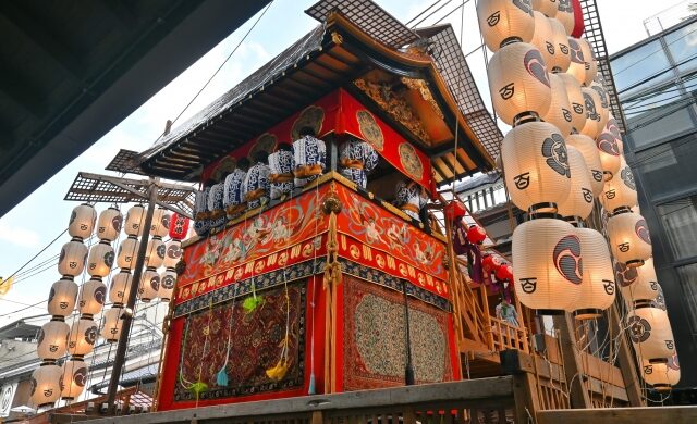 Festival procession during the Gion Festival in Kyoto